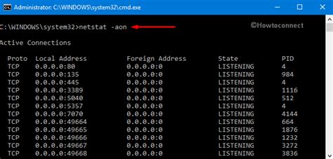 How to see active ports in windows